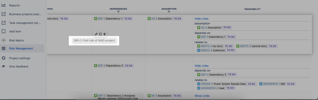 Freezing panes in SoftComply Risk Manager table view