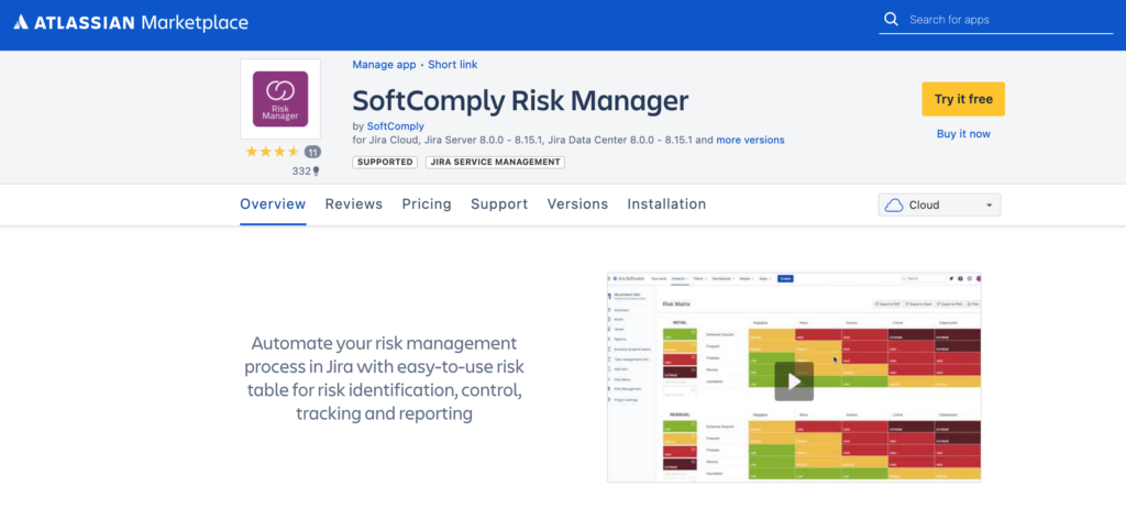 SoftComply Risk Manager on Jira Cloud